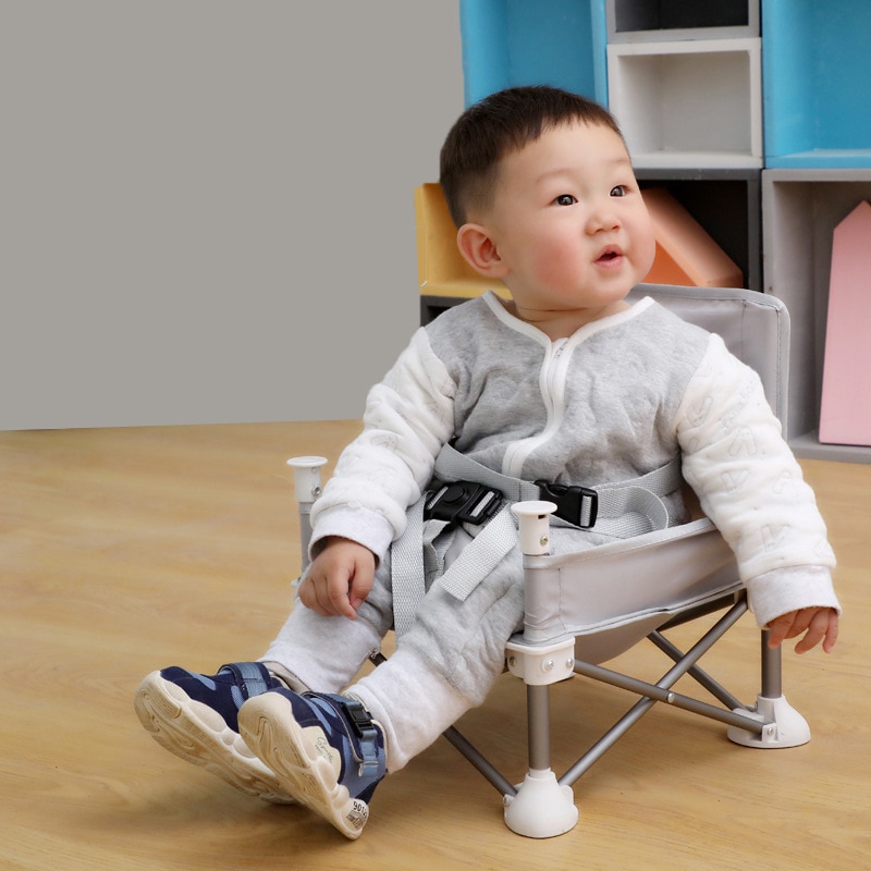 foldable portable baby dining chair with plate safety harness kid beach chair camping child cozy feeding sofa seat chair outdoor